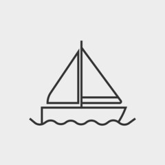 Boat vector icon illustration sign
