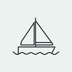 Boat vector icon illustration sign