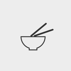 Bowl chopsticks vector icon illustration sign