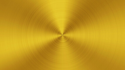 Radial, circular, gold metal brushed texture background. Amber, steel pattern. - obrazy, fototapety, plakaty