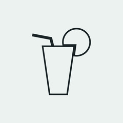 Cocktail vector icon illustration sign