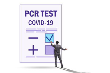 Man in the coronavirus covid-19 test concept