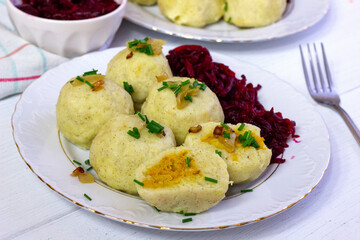 Millet dumplings stuffed with lentils