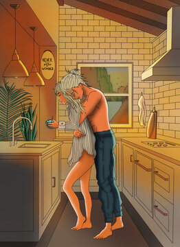 Couple in the kitchen