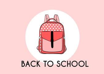 Back to school packback desidn with pink background