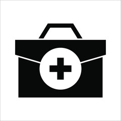 first aid kit icon. vector medical bag icon illustration isolated on White background.