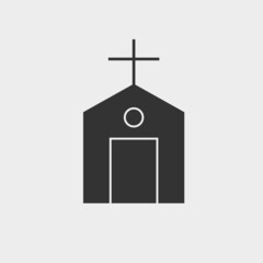 Church christian vector icon illustration sign