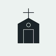 Church christian vector icon illustration sign