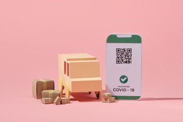 Delivery service and Health passport on mobile app.