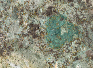 Concretions in volcanic rock with the presence of iron and copper.