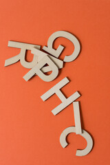 jumbled wooden letters (