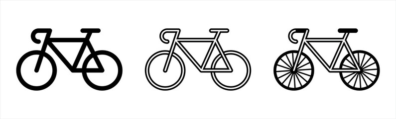 Fototapeta premium Bicycle icon. Racing bike icon symbol, vector illustration.