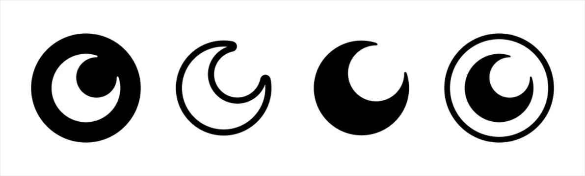 Night time icon. Glyph night mode icon for website and mobile app. Night mode icon symbol, vector illustration.