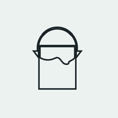 paint bucket vector icon illustration sign 