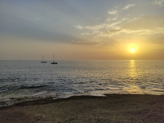 sunset over the sea