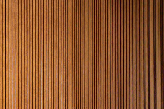 Detail of a wooden wall with a linear relief and texture
