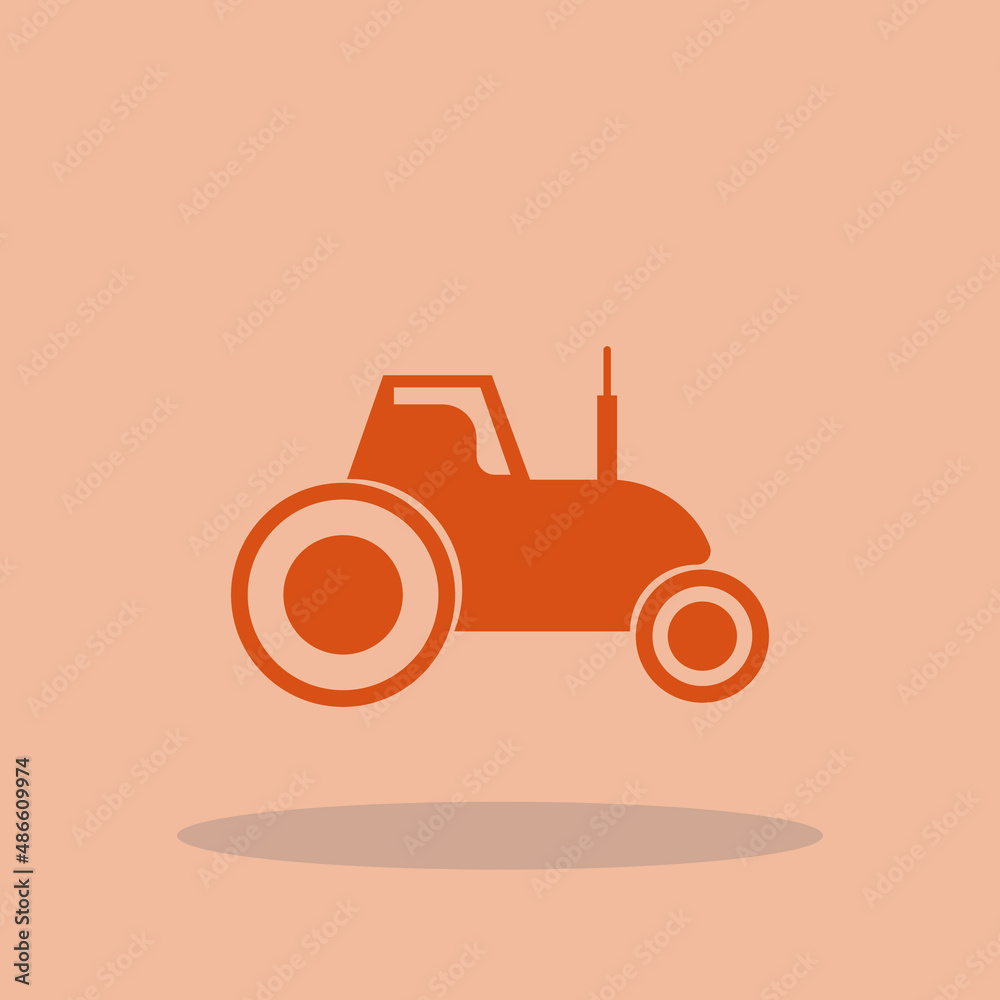 Sticker tractor vector icon illustration sign