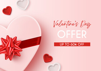 Valentine's day sales background design template