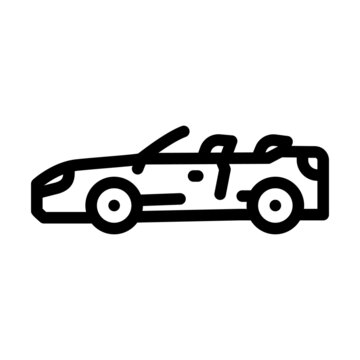 convertible cabriolet car line icon vector. convertible cabriolet car sign. isolated contour symbol black illustration