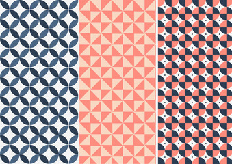 set of seamless  geometric patterns 