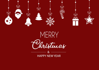 Fototapeta premium Red christmas background template design