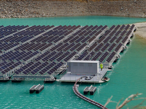 Floating solar power, renewable green energy technology