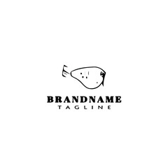 fishing lure logo cartoon design template icon black isolated vector