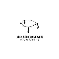 fishing lure logo cartoon design template icon black isolated vector