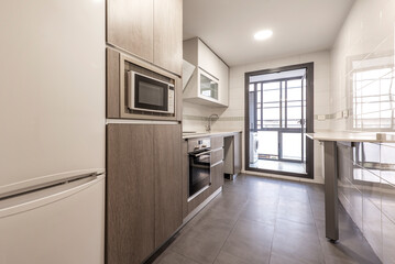 Newly installed kitchen with appliances in a vacation rental apartment