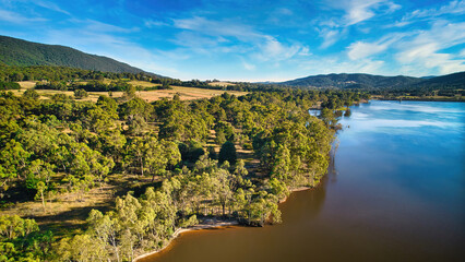 Aerial View of the Lake Shore of Lake Nillahcootie in Victoria