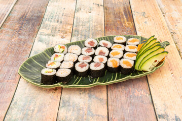 In Japanese cuisine, this seaweed is known as nori. Makizushi and norimaki are often used interchangeably as a general category for sushi rolls.