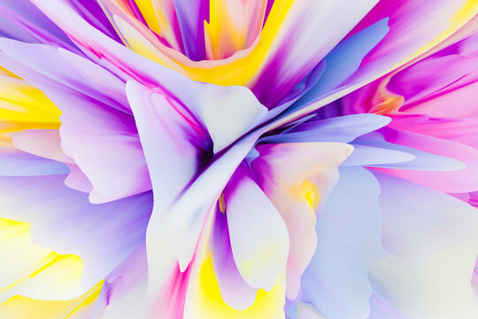 3D extruded abstract of flowing colors