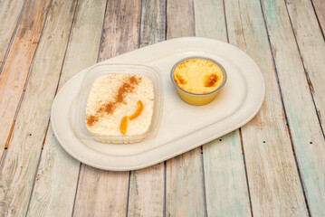 Rice pudding is a typical dessert in the gastronomy of many countries, made by slowly cooking rice pudding and sugar. It is usually sprinkled with cinnamon, vanilla or lemon peel to give it flavor