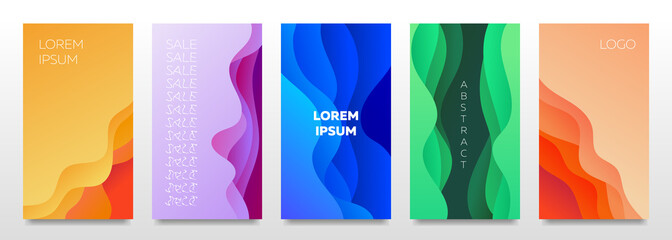 Abstract, voluminous, colorful backgrounds for social media stories.