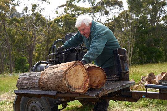 Senior man doing garden work