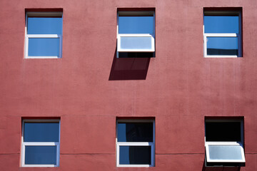 Windows of modern apartment building