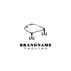 fishing lure logo cartoon design template icon black isolated vector