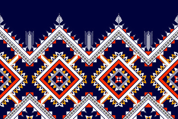 Geometric ethnic seamless pattern design. Aztec fabric carpet mandala ornament boho native chevron textile decoration wallpaper. Tribal turkey African Indian traditional vector background 