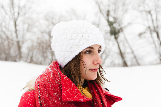 Girl in a snowy day
