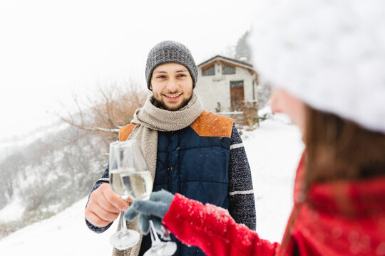 Toasting under the snow