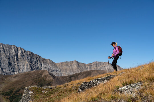 Hiking in the Rocky Mountains of Canada.