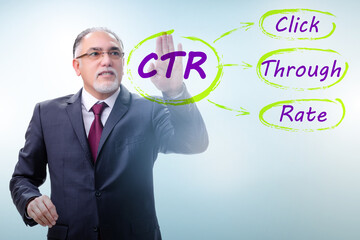 CTR click through rate concept with business people