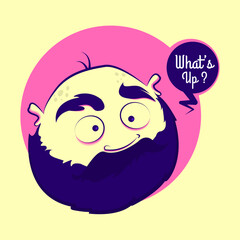 Funny characters says what's up, vector illustration