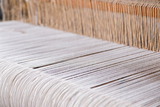 texture of the threads of a loom