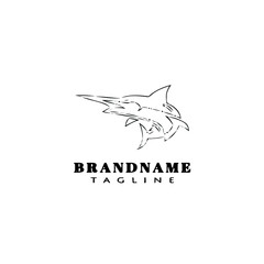 animal fish cartoon logo template icon design black isolated vector illustration