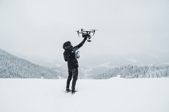Man holding a drone 