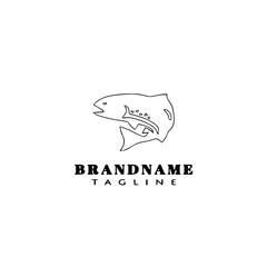 animal fish cartoon logo template icon design black isolated vector illustration