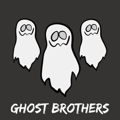 Ghost brother Illustration For Halloween