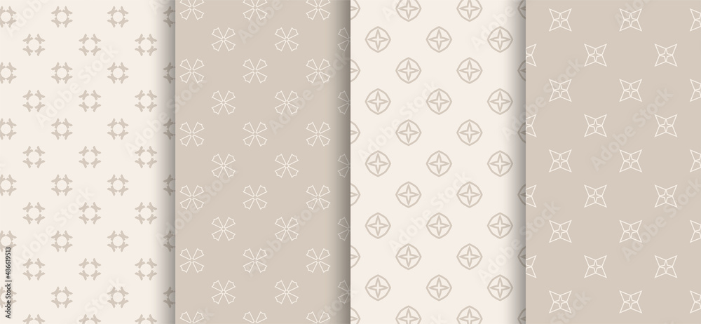 Canvas Prints Set of seamless patterns in retro style