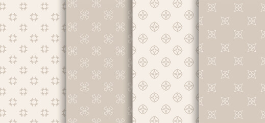 Set of seamless patterns in retro style